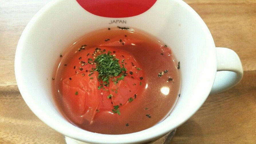 簡単♡カップでチン♪トマトまるごとスープの画像