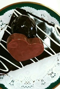簡単☆３つの食感バレンタインチョコケーキ