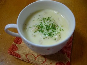 きのこの白いスープ