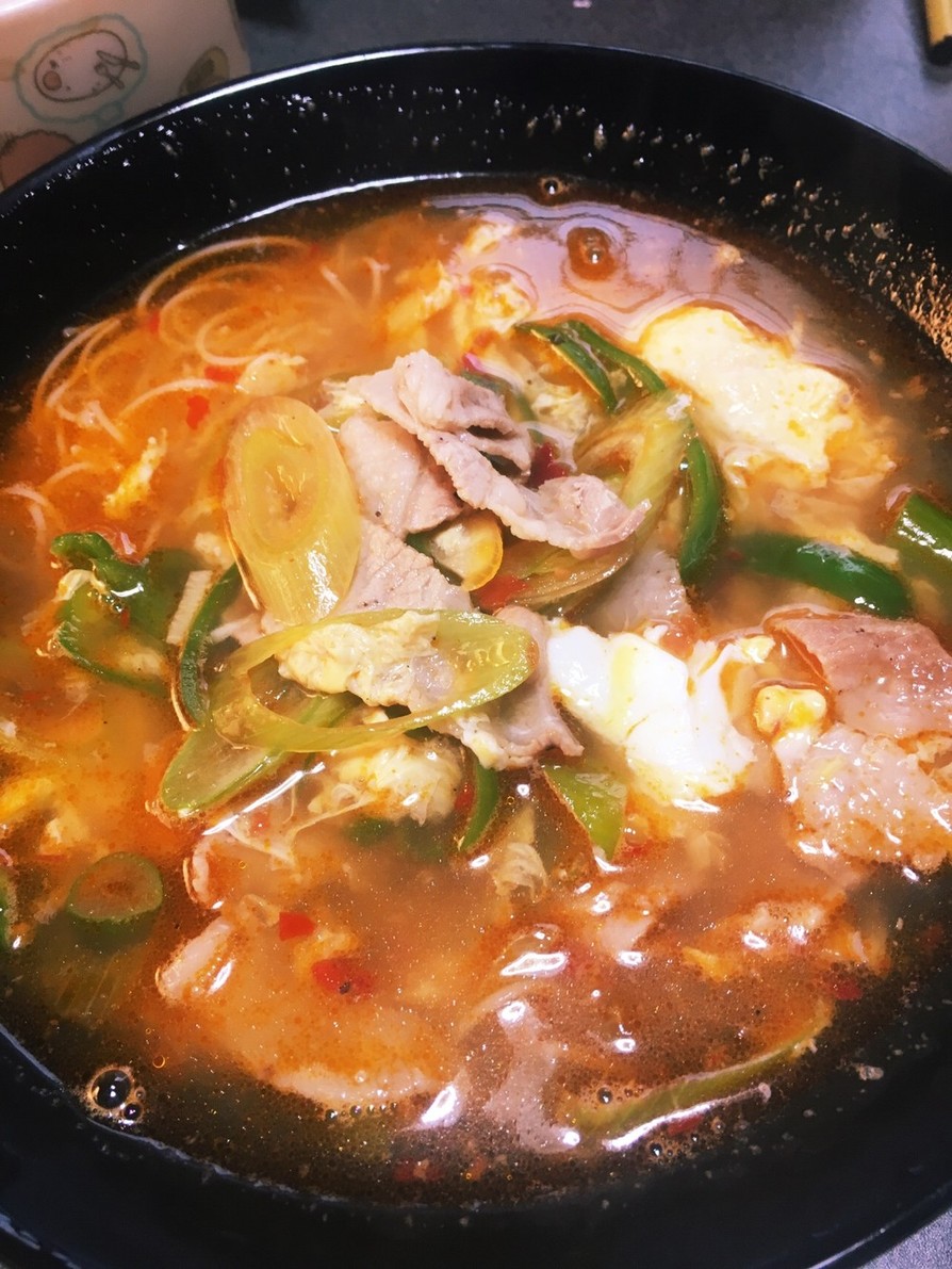 カルビスープ風♪素麺の画像