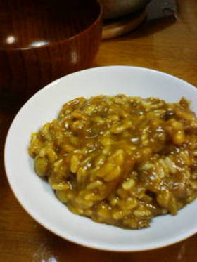 鍋にくっついたカレーでカレーご飯