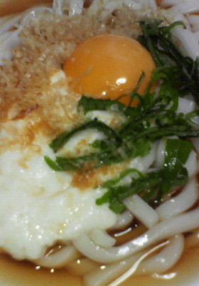 冷たい月見うどん