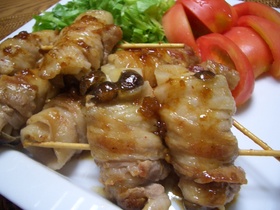 グレードアップしたシメジと豚の串焼き