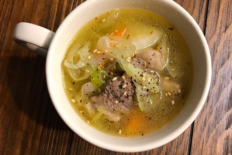 焼肉屋さん気分 牛バラと野菜の旨味スープ レシピ 作り方 By Riko クックパッド 簡単おいしいみんなのレシピが356万品
