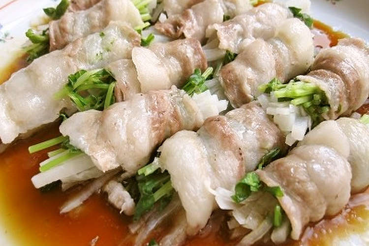 豆苗と大根の豚巻き ポン酢ずぶずぶで レシピ 作り方 By ポン酢職人nao クックパッド 簡単おいしいみんなのレシピが355万品