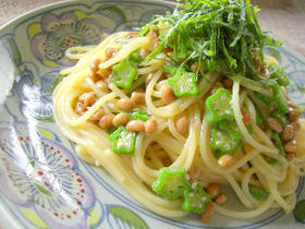 ねばねばコンビの梅風味パスタ