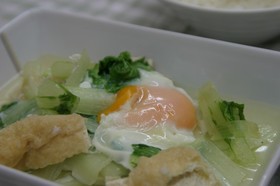 シロ菜とうす揚げのあっさり煮