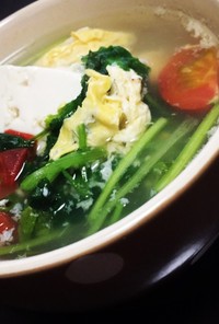 豆腐と卵のパクチー（香菜）スープ☆