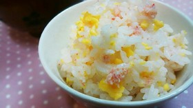 カニ缶のかに炊き込み御飯