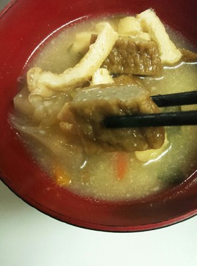 じゃこ天の味噌汁♪ダジ汁不用♪