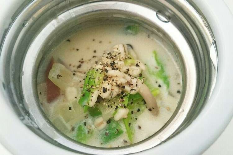 スープジャー 押麦のクリームリゾット レシピ 作り方 By Cookvoc クックパッド