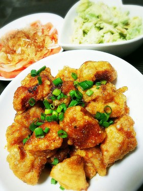 ☆鶏の津軽揚げ風甘辛ダレ絡め☆