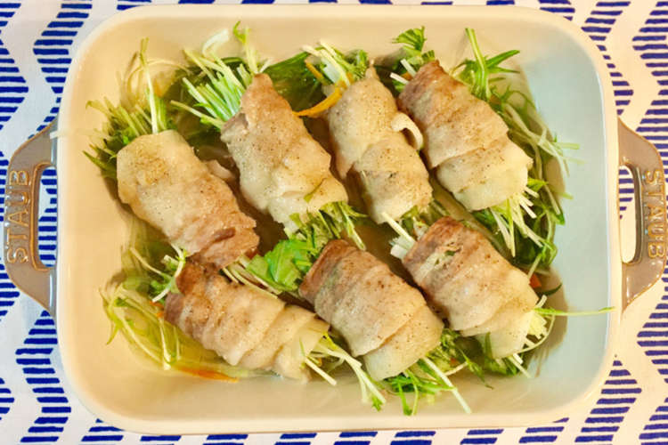 レンジで簡単ヘルシー 水菜の豚バラ巻き レシピ 作り方 By Ruucooking クックパッド 簡単おいしいみんなのレシピが372万品