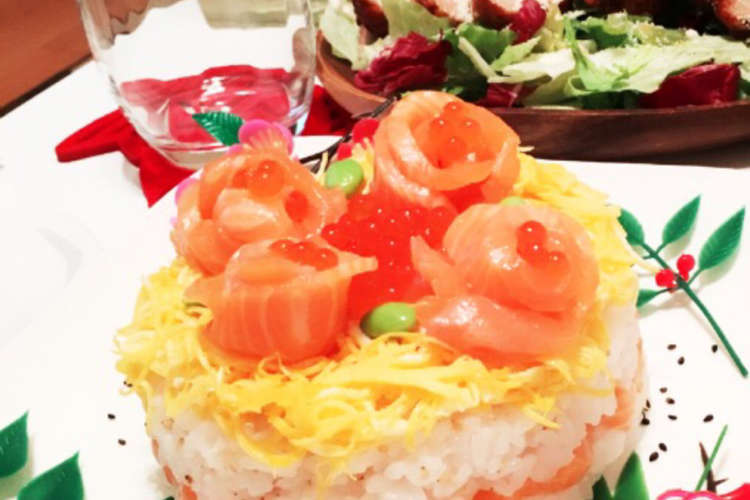 ひな祭りに お祝いに 簡単ケーキ寿司 レシピ 作り方 By 食いしん坊な女子学生 クックパッド