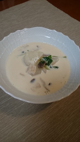 濃厚☆簡単かぶと鶏肉(ベーコン)の豆乳煮