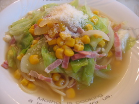簡単シンプル 野菜たっぷりスープパスタ