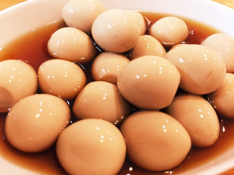 麺つゆで、うずらの煮卵。(^^)の画像