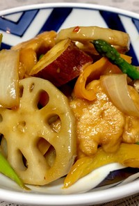 鶏むね肉と野菜の中華風炒め物