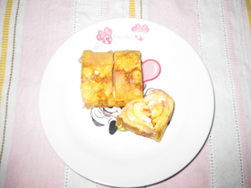ベーコンとチーズの卵焼き
