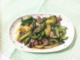 砂肝ときゅうりの中華風炒め