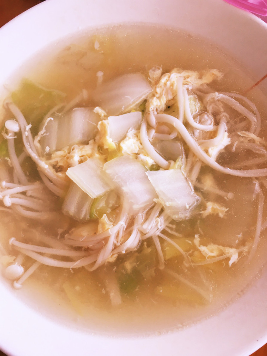 白菜とえのきの中華スープの画像