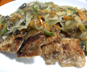 さんまの竜田揚げ 中華風あんかけ