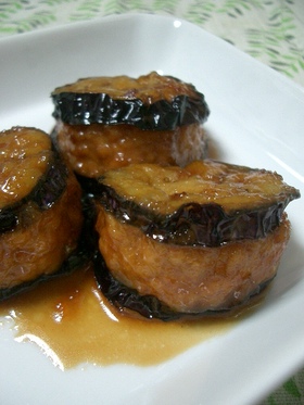 ナスの肉サンド♥こってり煮