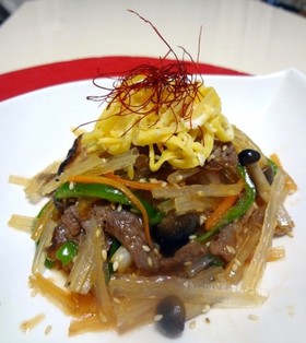 ジンギスカンと糸寒天deチャプチェ風♪