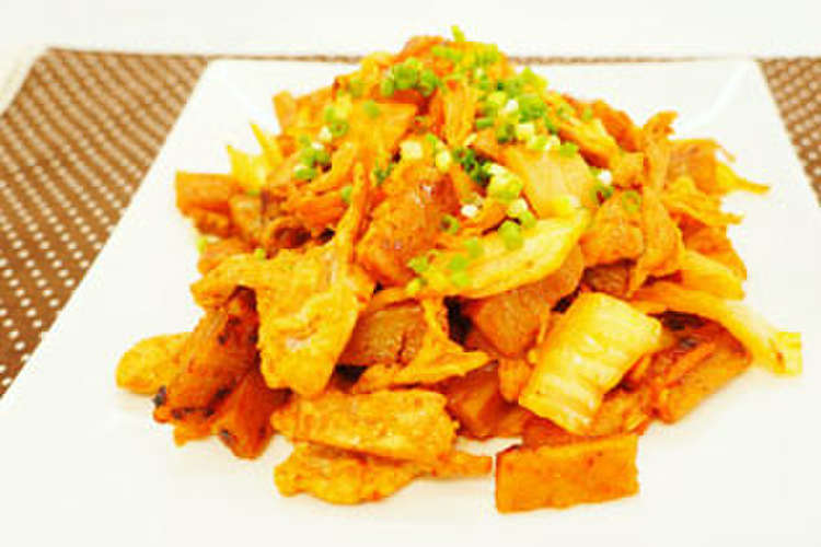 紅はるかと豚肉のキムチ炒め レシピ 作り方 By さんゆう食堂 クックパッド