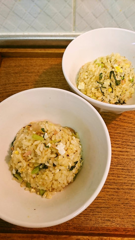 野沢菜とみょうが酢漬けの炒飯