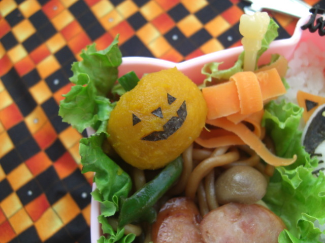 ハロウィン　おばけかぼちゃキャラ弁の画像