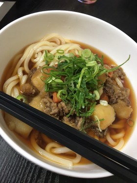 肉じゃがの残りで肉じゃがうどん
