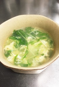 簡単 水菜のピリ辛スープ