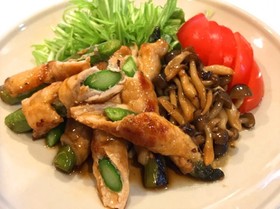 豚ロースでアスパラロールの生姜焼き