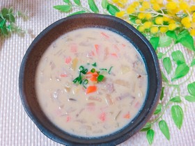 ヘルシー豆乳味噌スープ⭐️