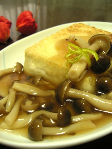 豆腐のステーキ☆きのこあんかけの写真