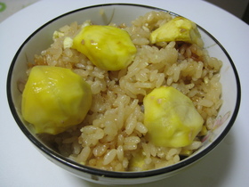 もちっと栗ご飯~昆布茶で~