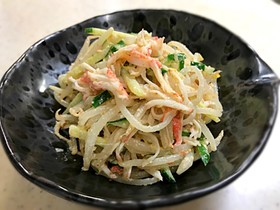 簡単!カニかま&もやしの辛子ごまマヨ和え