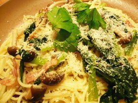 しめじと小松菜のパスタ