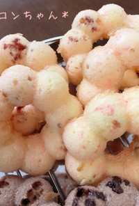 ドライストロベリー♡ピンクの焼きドーナツ
