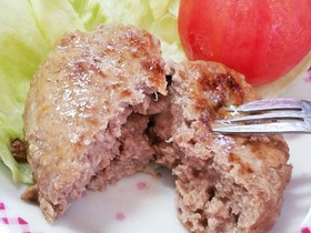 肉汁旨い《ビーフハンバーグ》時短15分♪