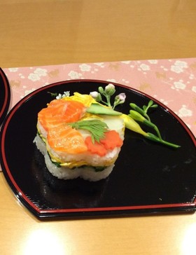 食の山梨:山ウドとサーモンの押しずし