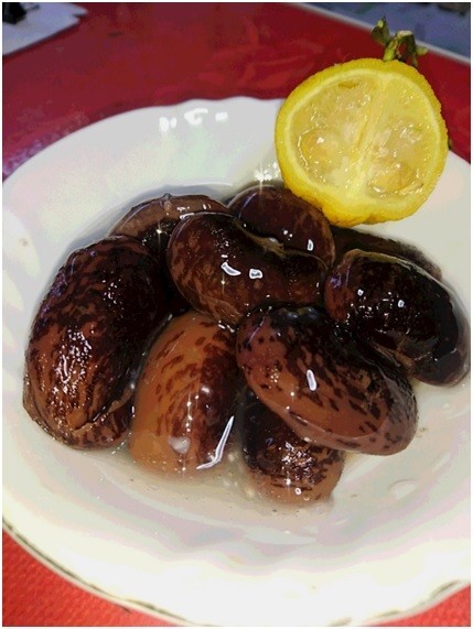 食の山梨：柚子風味の花豆の煮豆の画像