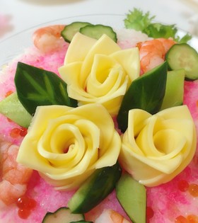 色々バリエ♡簡単スライスチーズバラの花