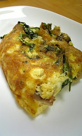 フライパンでほうれん草の豆乳キッシュ風