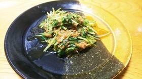 【低糖質】水菜とツナの炒め物