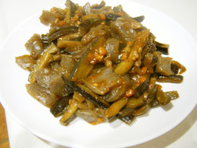 簡単☆ナスとこんにゃくのひき肉みそ炒め