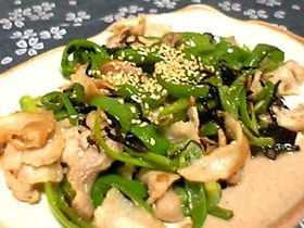豚バラピーマン☆味つけは塩こんぶ☆