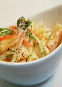 水菜とキャベツのマカロニサラダ☆彡