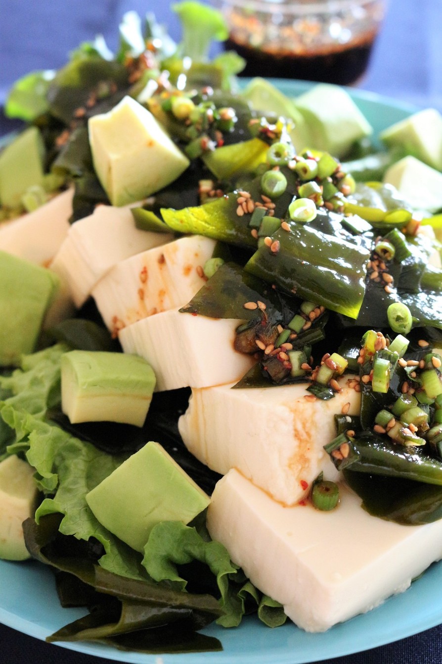 ★豆腐とわかめの韓国風サラダ。の画像